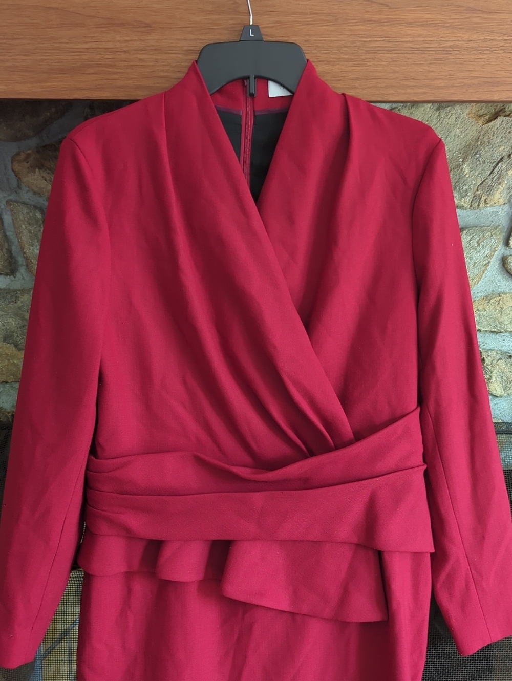 The Fold London Red Wool Blend Arlington Dress - Picture 10 of 10